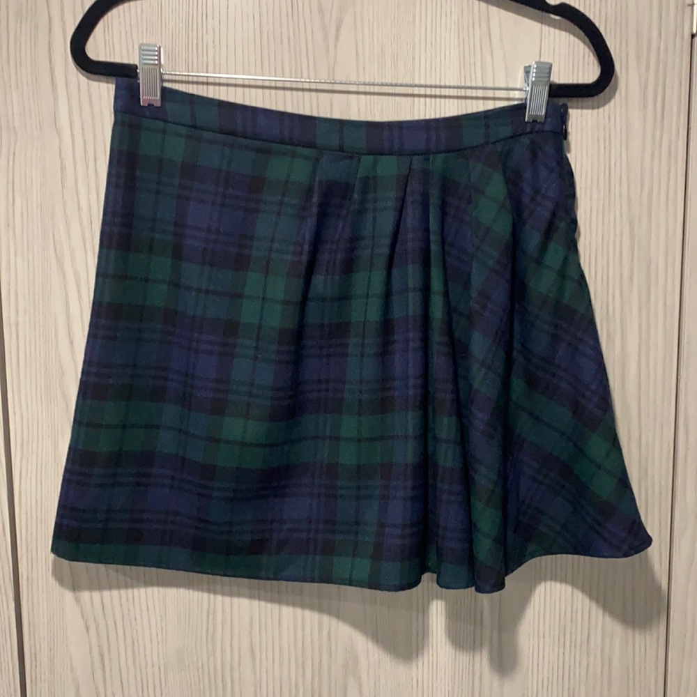 J crew watch plaid wool mini skirt